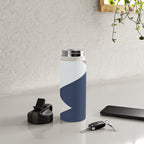 Geometrics - blush indigo rose gold Water Bottle Gallery Image 4