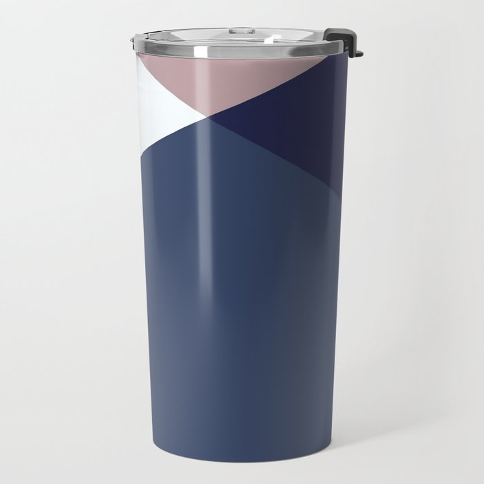 Geometrics - blush indigo rose gold Travel Mug Gallery Image 2
