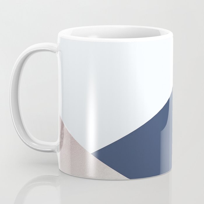 Geometrics - blush indigo rose gold Coffee Mug Gallery Image 3