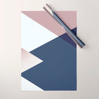Geometrics - blush indigo rose gold Wrapping Paper Gallery Image 1