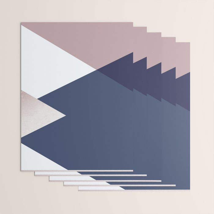 Geometrics - blush indigo rose gold Wrapping Paper Gallery Image 3
