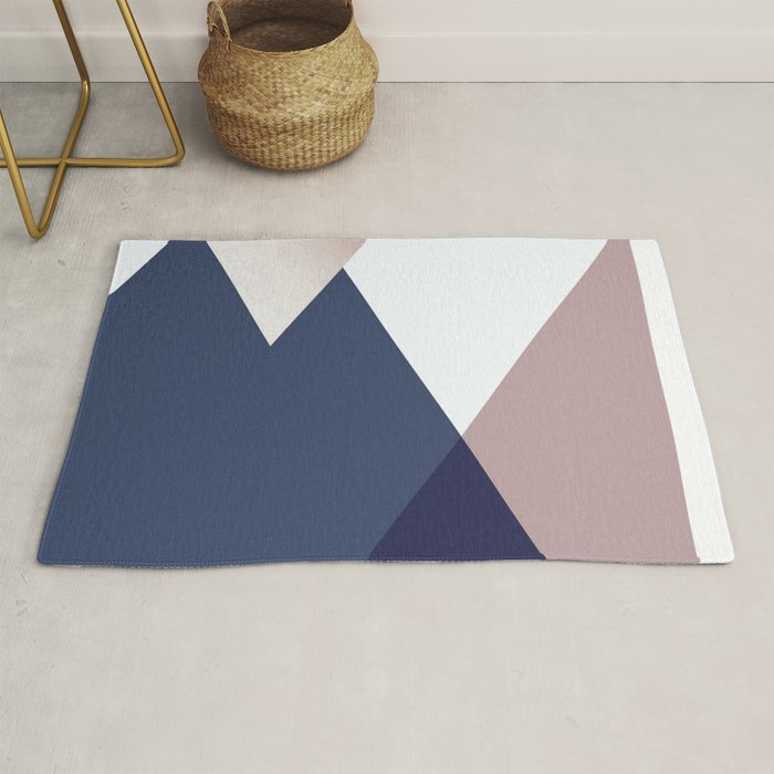 Geometrics - blush indigo rose gold Rug Gallery Image 1