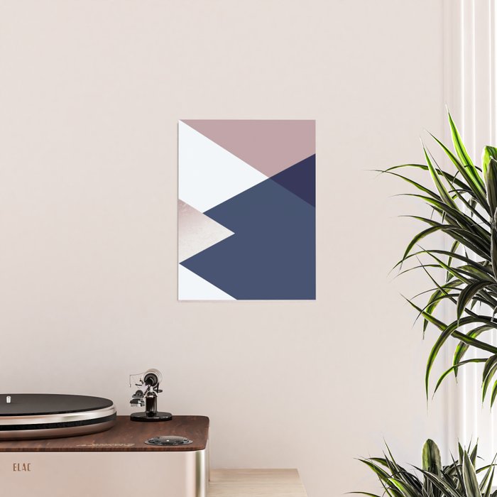 Geometrics - blush indigo rose gold Poster Gallery Image 2
