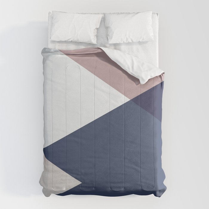 Geometrics - blush indigo rose gold Comforter Gallery Image 6