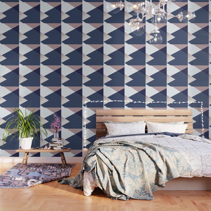 Geometrics - blush indigo rose gold Wallpaper Gallery Image 1