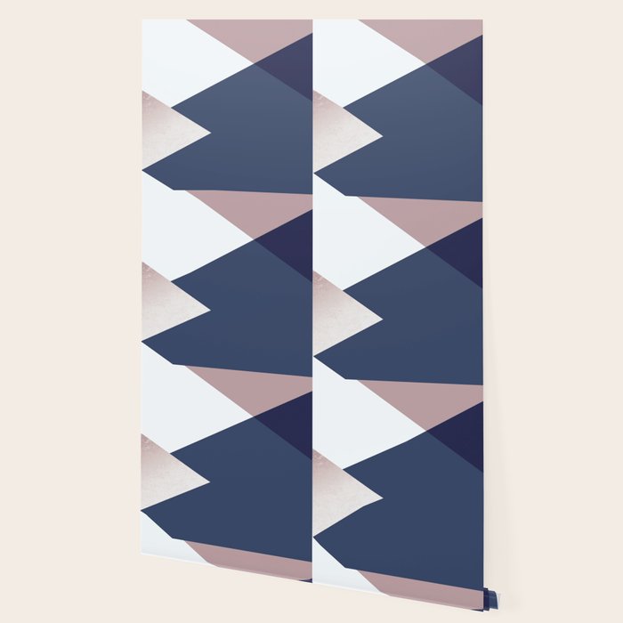 Geometrics - blush indigo rose gold Wallpaper Gallery Image 2