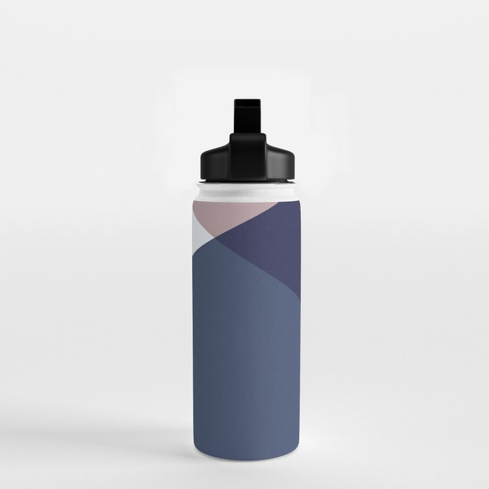 Geometrics - blush indigo rose gold Water Bottle Gallery Image 2
