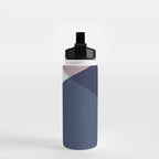 Geometrics - blush indigo rose gold Water Bottle Gallery Image 2