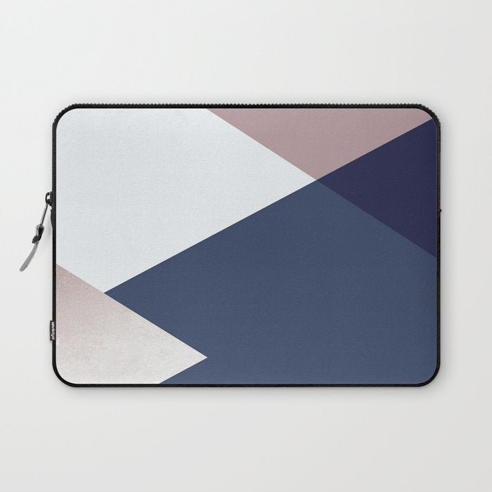 Geometrics - blush indigo rose gold Laptop Sleeve Gallery Image 1