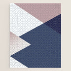 Geometrics - blush indigo rose gold Jigsaw Puzzle Gallery Image 1