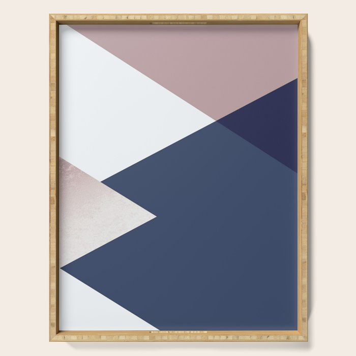 Geometrics - blush indigo rose gold Serving Tray Gallery Image 1