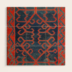 Avar Daghestan Northeast Caucasus Kilim Print Wood Wall Art Gallery Image 1