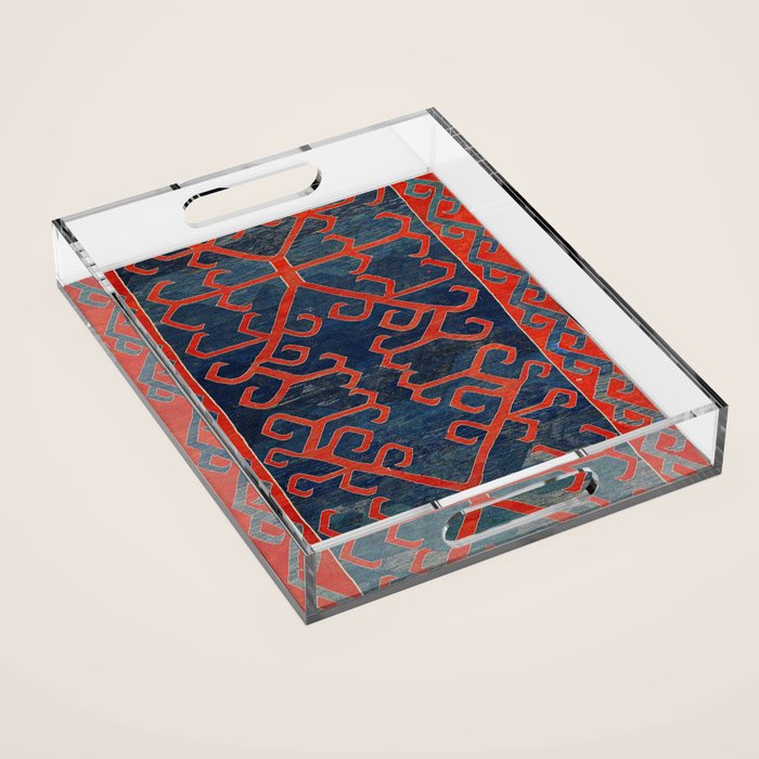 Avar Daghestan Northeast Caucasus Kilim Print Acrylic Tray Gallery Image 1