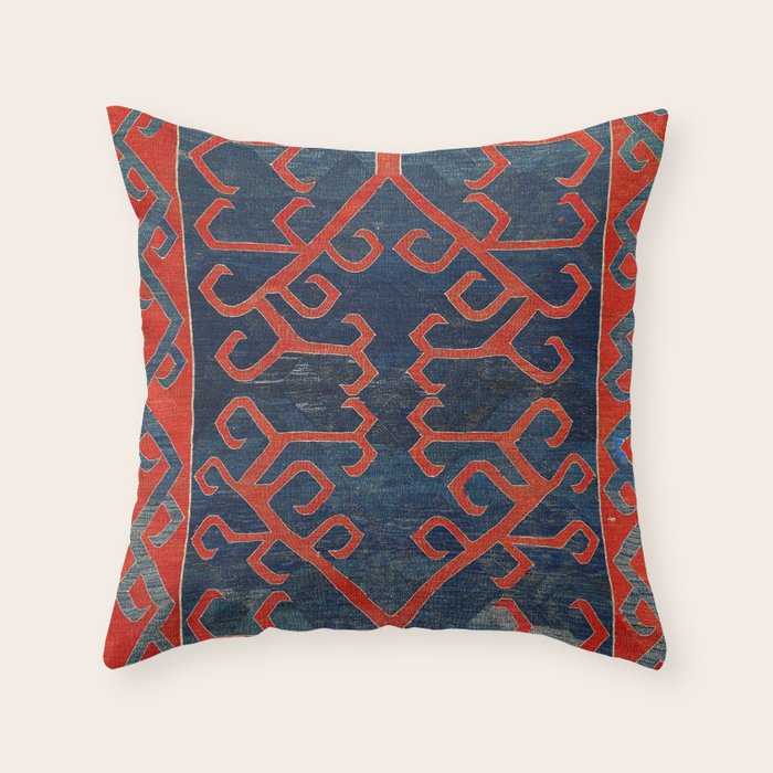 Avar Daghestan Northeast Caucasus Kilim Print Throw Pillow Gallery Image 6