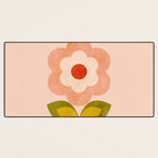 retro daisy minimal pink Desk Mat Gallery Image 3