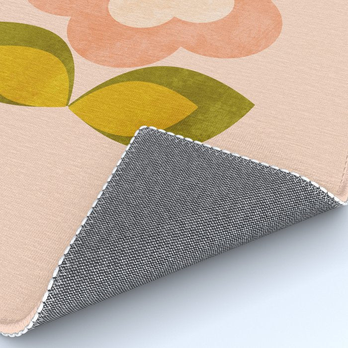 retro daisy minimal pink Rug Gallery Image 4