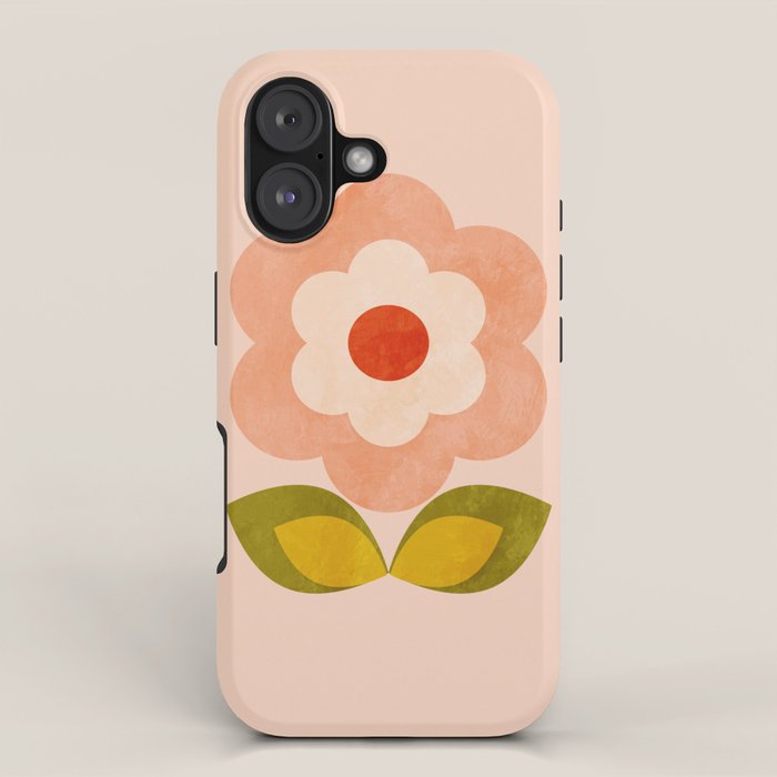 retro daisy minimal pink iPhone Case Gallery Image 1