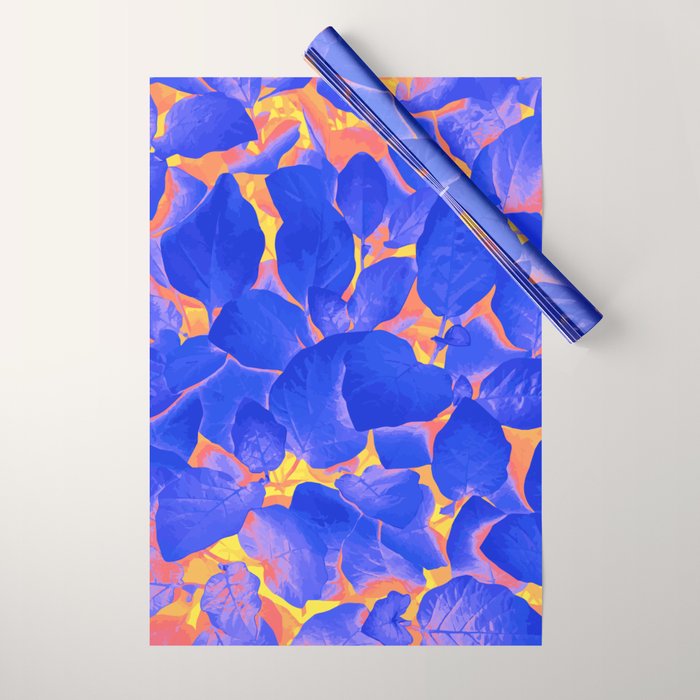 Supercontrast, Pop of Color Ultraviolet Nature, Floral Graphic Design Wrapping Paper Gallery Image 1