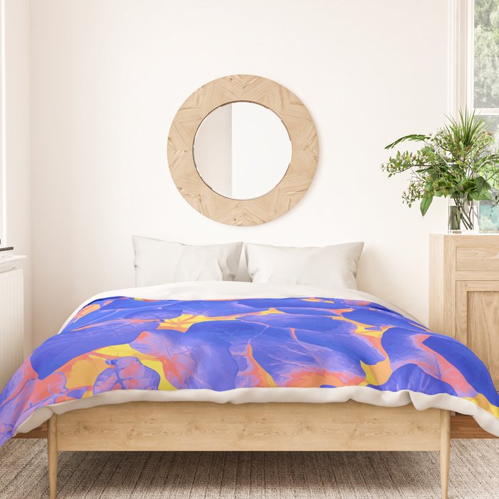 Supercontrast, Pop of Color Ultraviolet Nature, Floral Graphic Design Duvet Cover Gallery Image 3