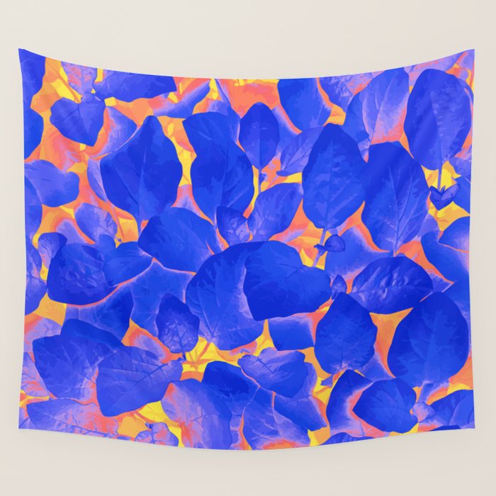 Supercontrast, Pop of Color Ultraviolet Nature, Floral Graphic Design Wall Tapestry Gallery Image 4