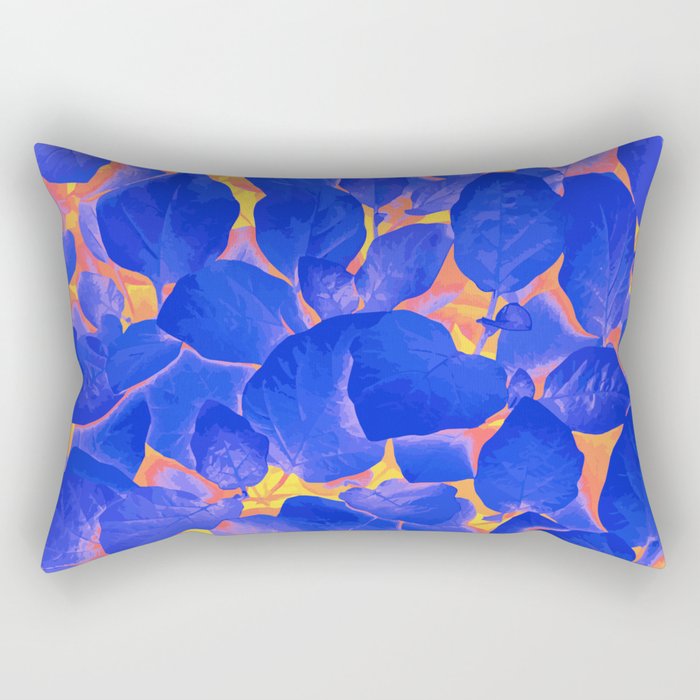 Supercontrast, Pop of Color Ultraviolet Nature, Floral Graphic Design Rectangular Pillow Gallery Image 1