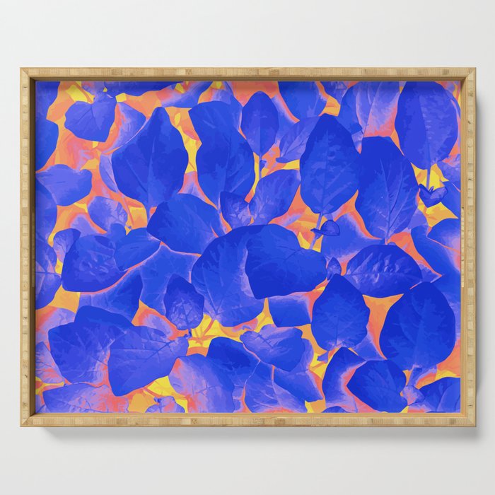 Supercontrast, Pop of Color Ultraviolet Nature, Floral Graphic Design Serving Tray Gallery Image 1