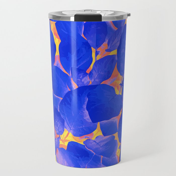 Supercontrast, Pop of Color Ultraviolet Nature, Floral Graphic Design Travel Mug Gallery Image 1