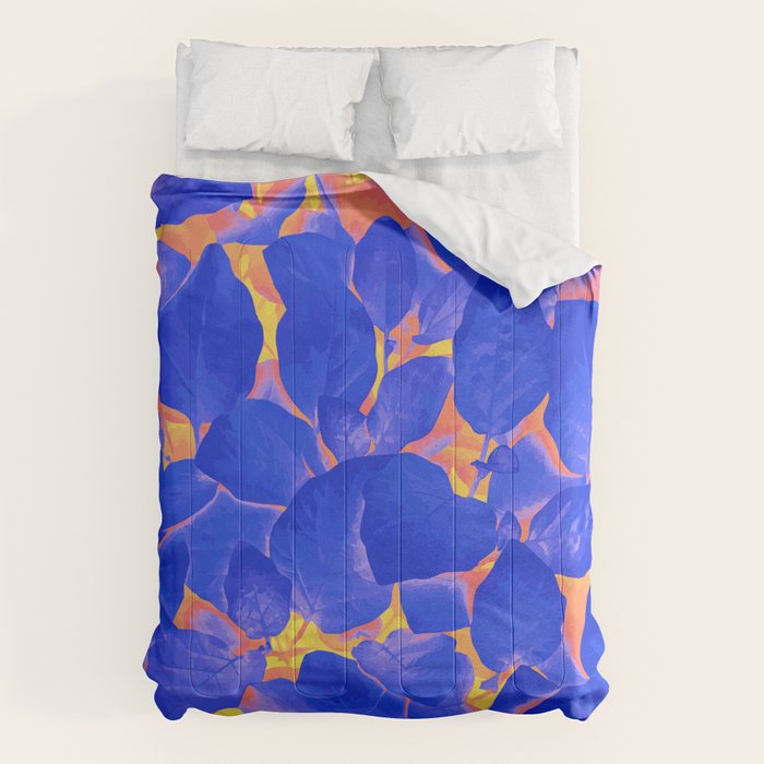 Supercontrast, Pop of Color Ultraviolet Nature, Floral Graphic Design Comforter Gallery Image 1