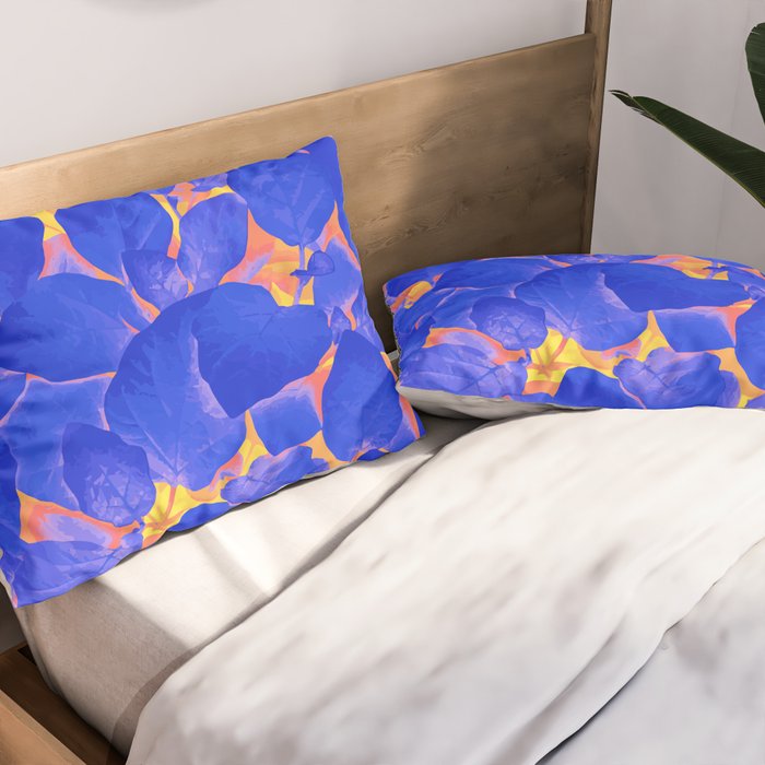 Supercontrast, Pop of Color Ultraviolet Nature, Floral Graphic Design Pillow Sham Gallery Image 2