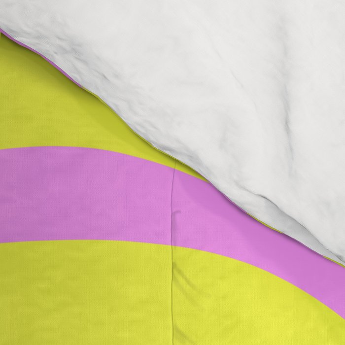 Vivid Mod Swirl Retro Abstract Pattern Neon Yellow and Pink Comforter Gallery Image 4