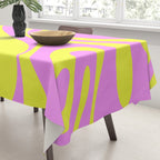 Vivid Mod Swirl Retro Abstract Pattern Neon Yellow and Pink Tablecloth Gallery Image 3