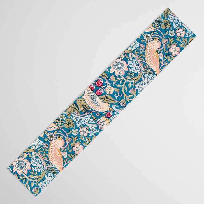 Bohemian elegant blue pink white bird floral Table Runner Gallery Image 3