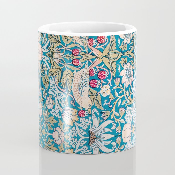 Bohemian elegant blue pink white bird floral Coffee Mug Gallery Image 4
