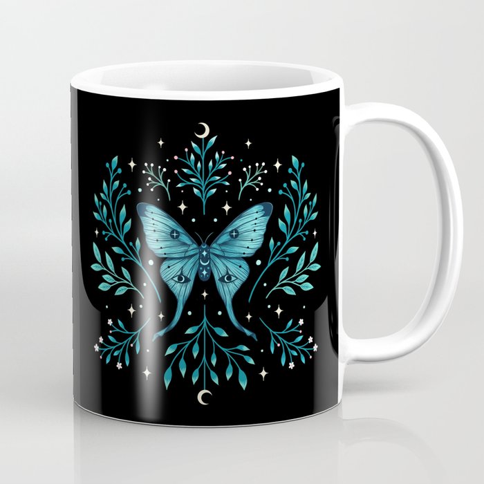 Mystical Luna Moth - Turquoise Coffee Mug Gallery Image 1