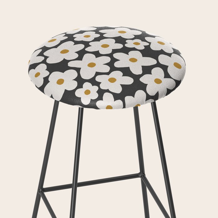 Ditsy Bloom - charcoal Stool Gallery Image 2
