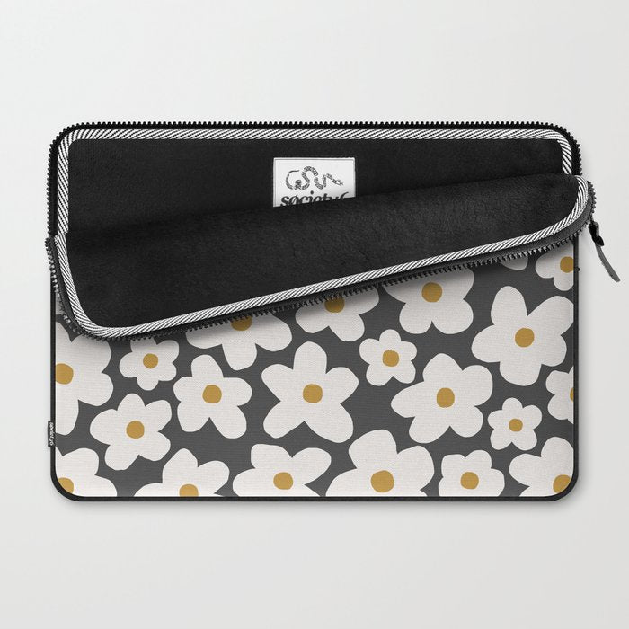 Ditsy Bloom - charcoal Laptop Sleeve Gallery Image 2