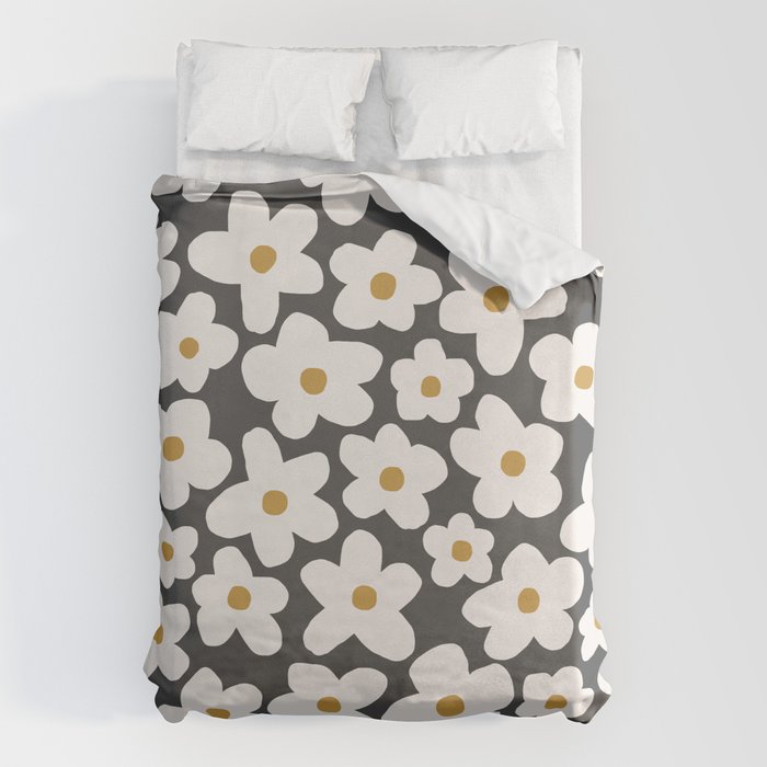 Ditsy Bloom - charcoal Duvet Cover Gallery Image 6