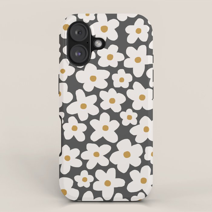 Ditsy Bloom - charcoal iPhone Case Gallery Image 1