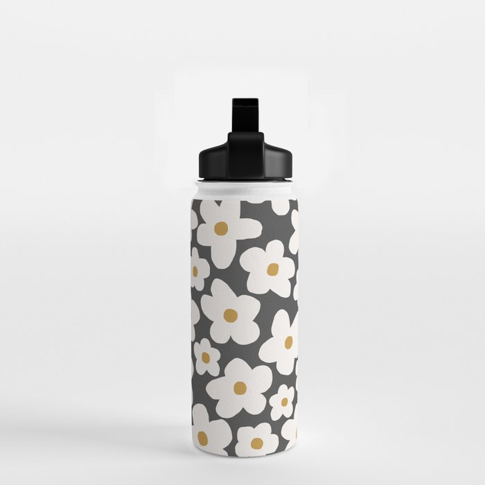 Ditsy Bloom - charcoal Water Bottle Gallery Image 2