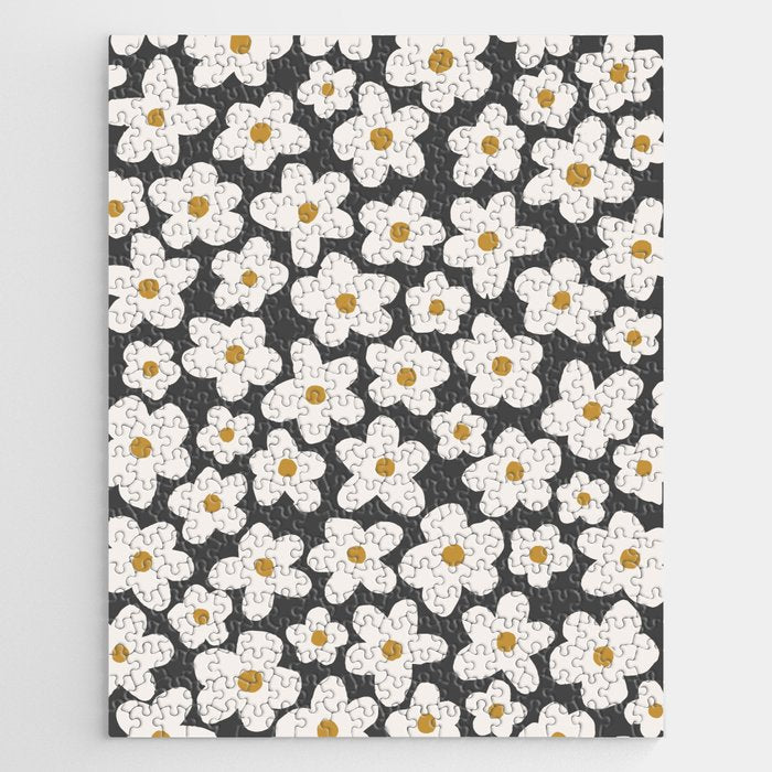 Ditsy Bloom - charcoal Jigsaw Puzzle Gallery Image 1