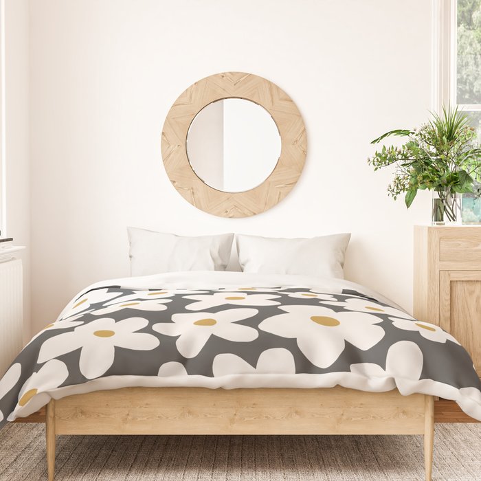 Ditsy Bloom - charcoal Duvet Cover Gallery Image 3