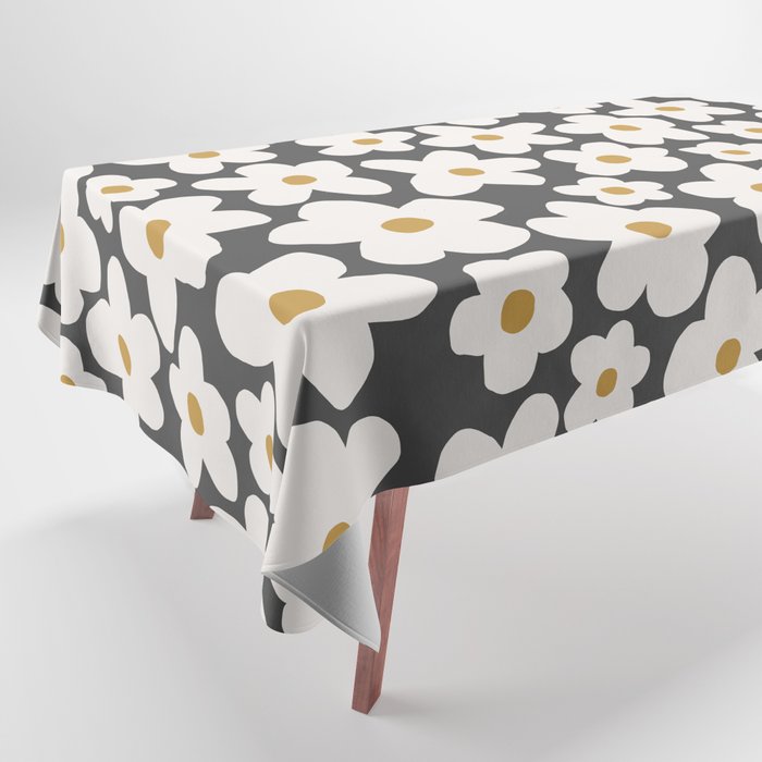 Ditsy Bloom - charcoal Tablecloth Gallery Image 1