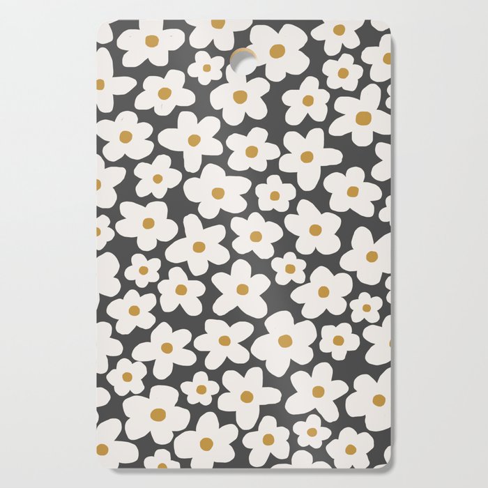 Ditsy Bloom - charcoal Cutting Board Gallery Image 1