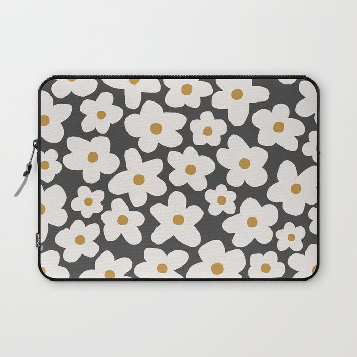 Ditsy Bloom - charcoal Laptop Sleeve Gallery Image 1