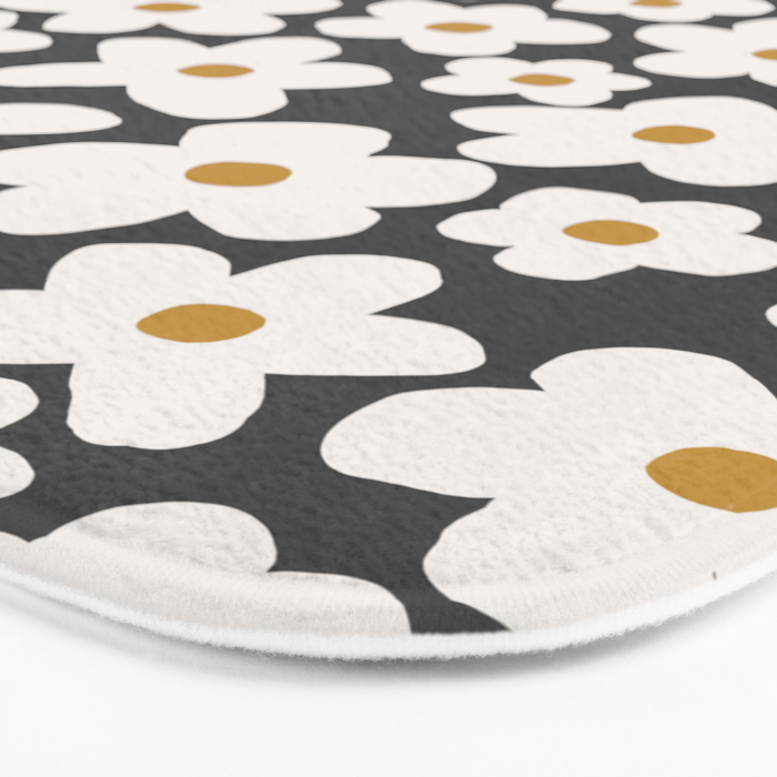Ditsy Bloom - charcoal Bath Mat Gallery Image 3