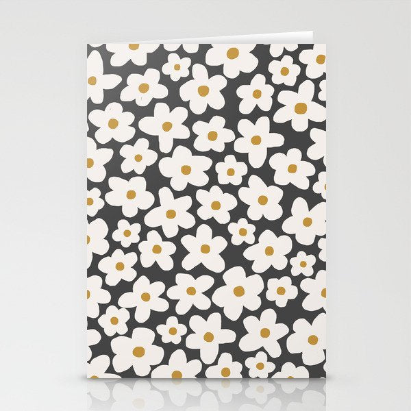 Ditsy Bloom - charcoal Stationery Card Gallery Image 2