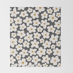 Ditsy Bloom - charcoal Throw Blanket Gallery Image 2