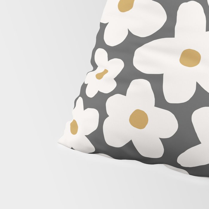 Ditsy Bloom - charcoal Pillow Sham Gallery Image 4