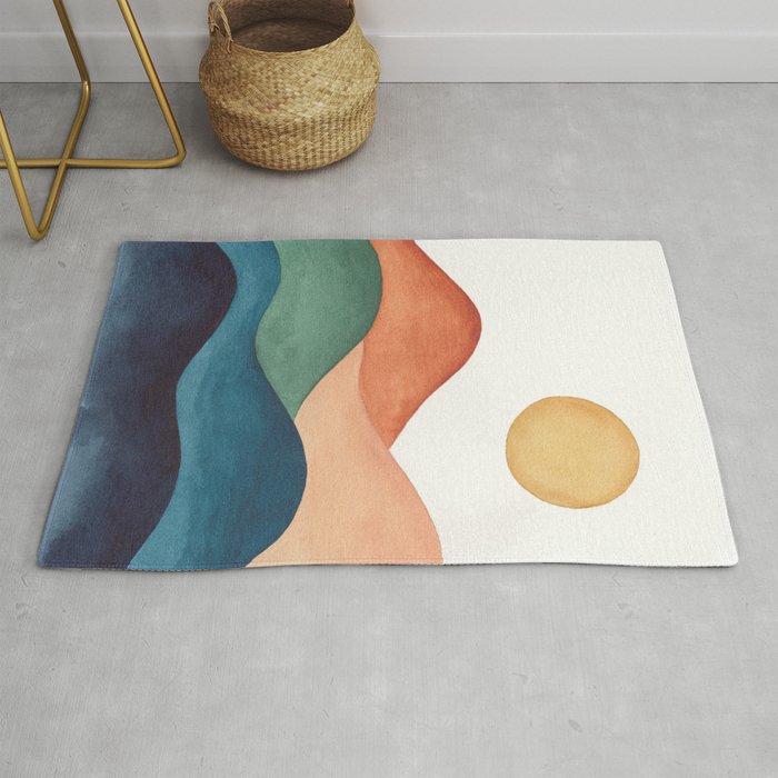 Colorful Abstract Mountains Rug Gallery Image 1