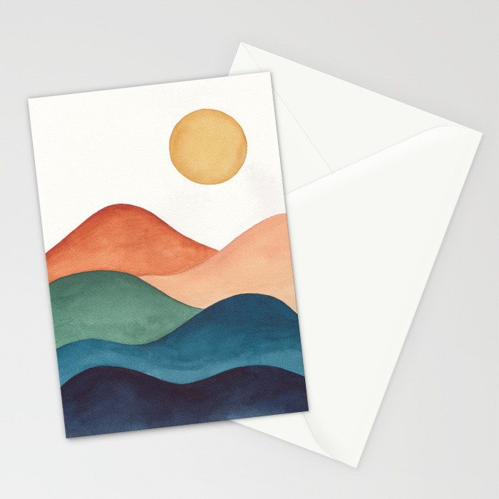 Colorful Abstract Mountains Stationery Card Gallery Image 2